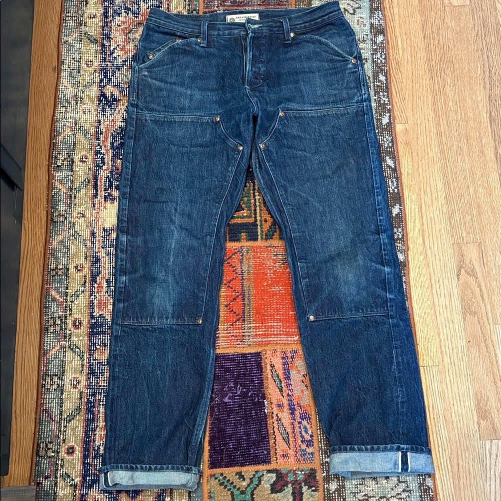 Grease Point Workwear Selvedge double knee jeans